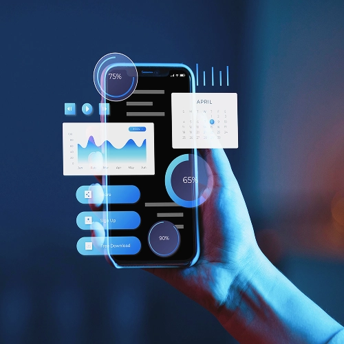 telefono mostrando tecnologia