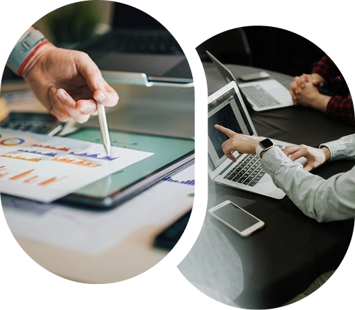 dos imagenes de personas con dispositivos moviles