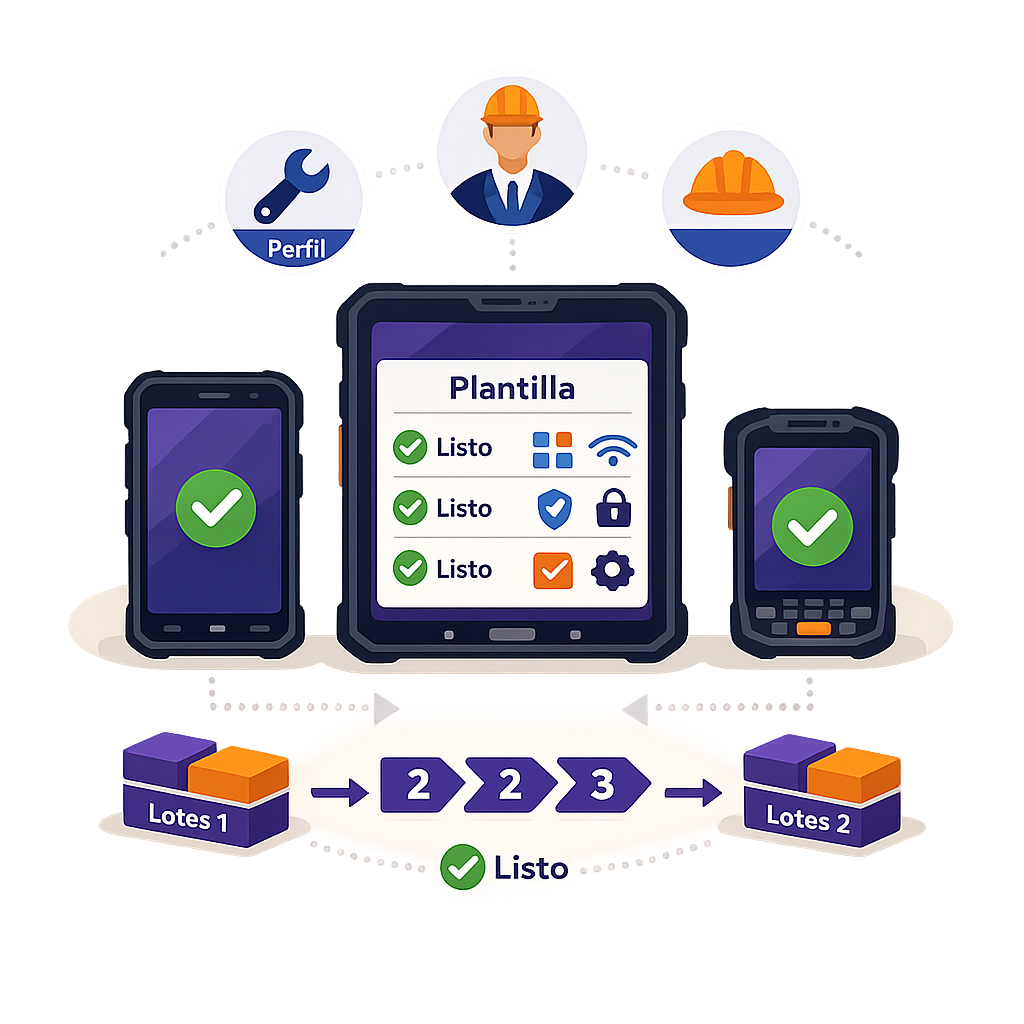 Pantallas de configuración y consola