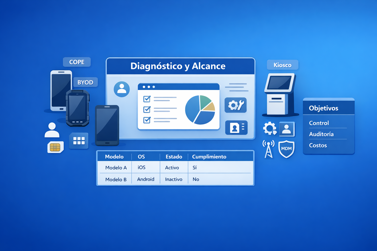 Pantallas de configuración y consola