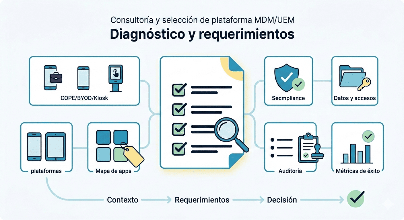 Pantallas de configuración y consola