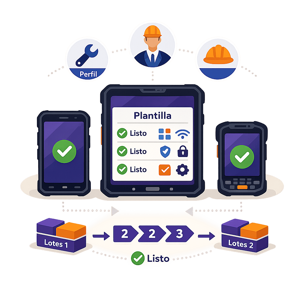 Pantallas de configuración y consola