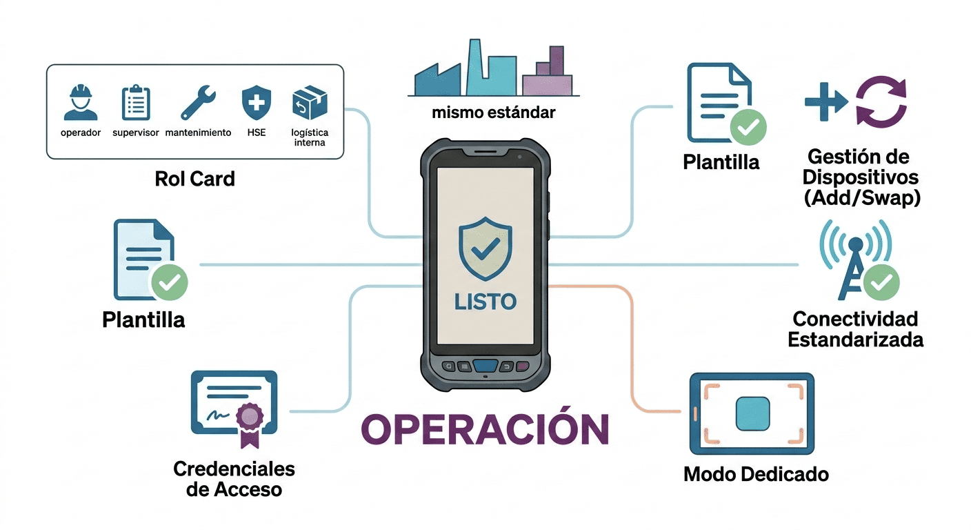 Pantallas de configuración y consola