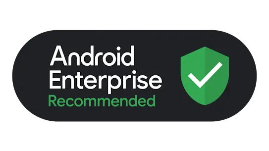 Diagrama de Android Enterprise con MDM/UEM, Managed Google Play, Zero-touch, modo kiosco y perfil de trabajo
